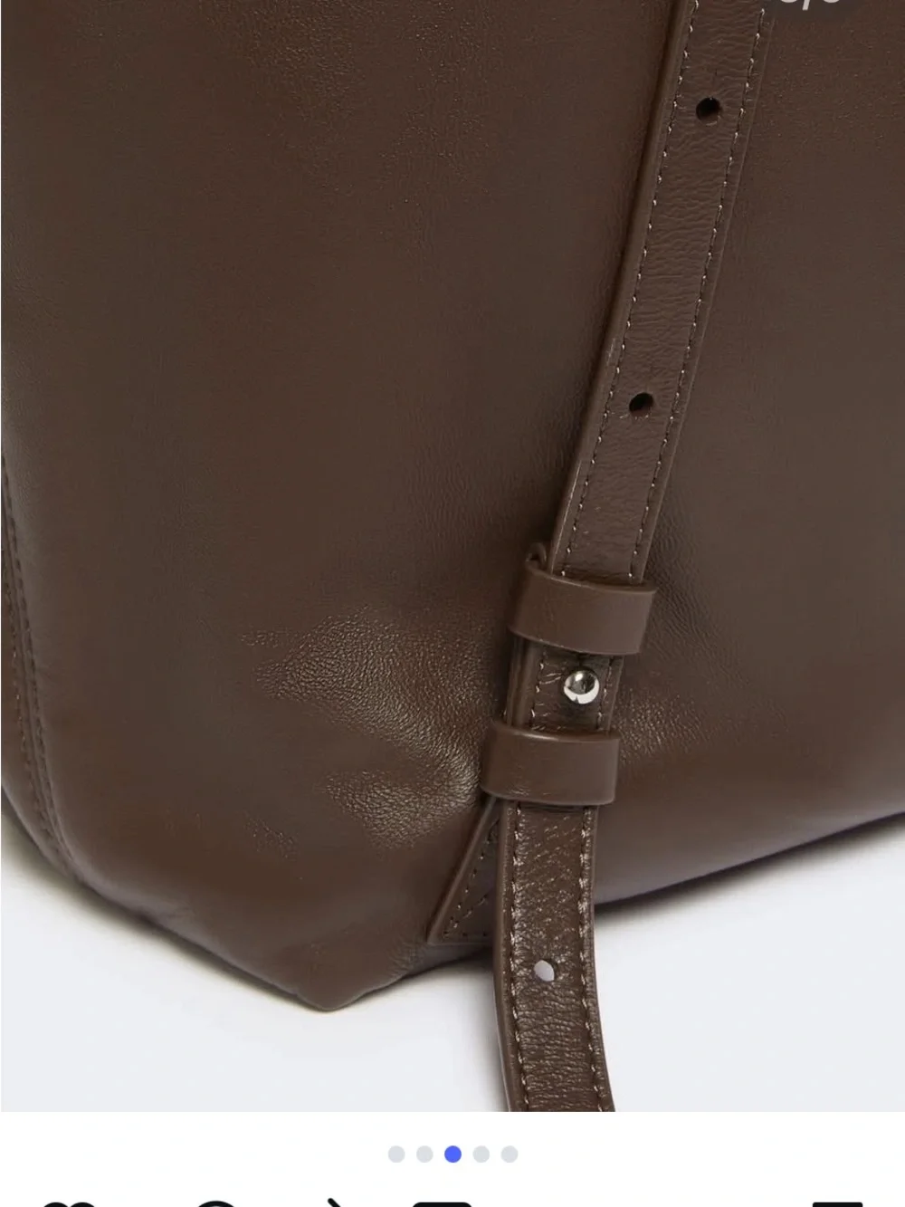 MaxMara Chocolate Brown Gathered Leather Kiss-Lock Clutch
